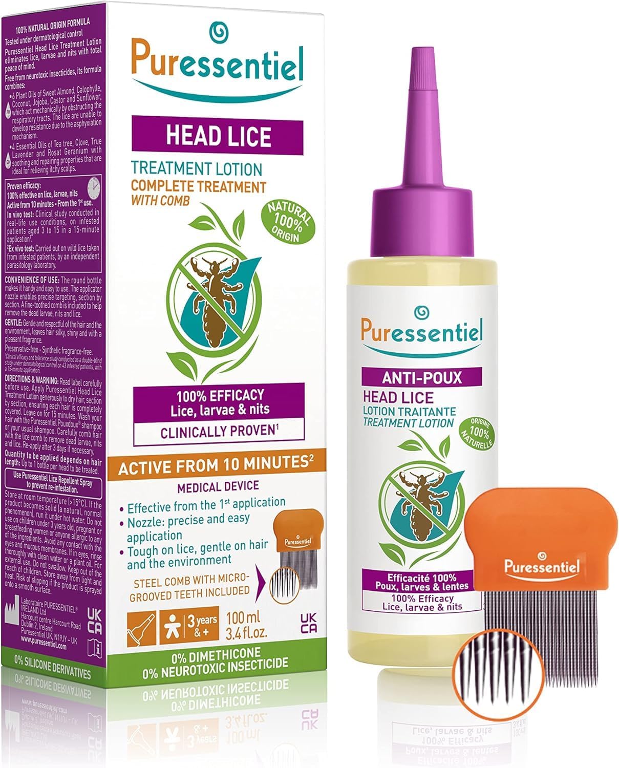 Puressentiel Head Lice Treatment Lotion with comb 100ml