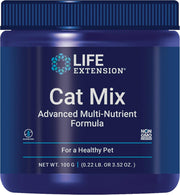 Life Extension Cat Mix daily nutritional supplement powder for cats, 100g jar.