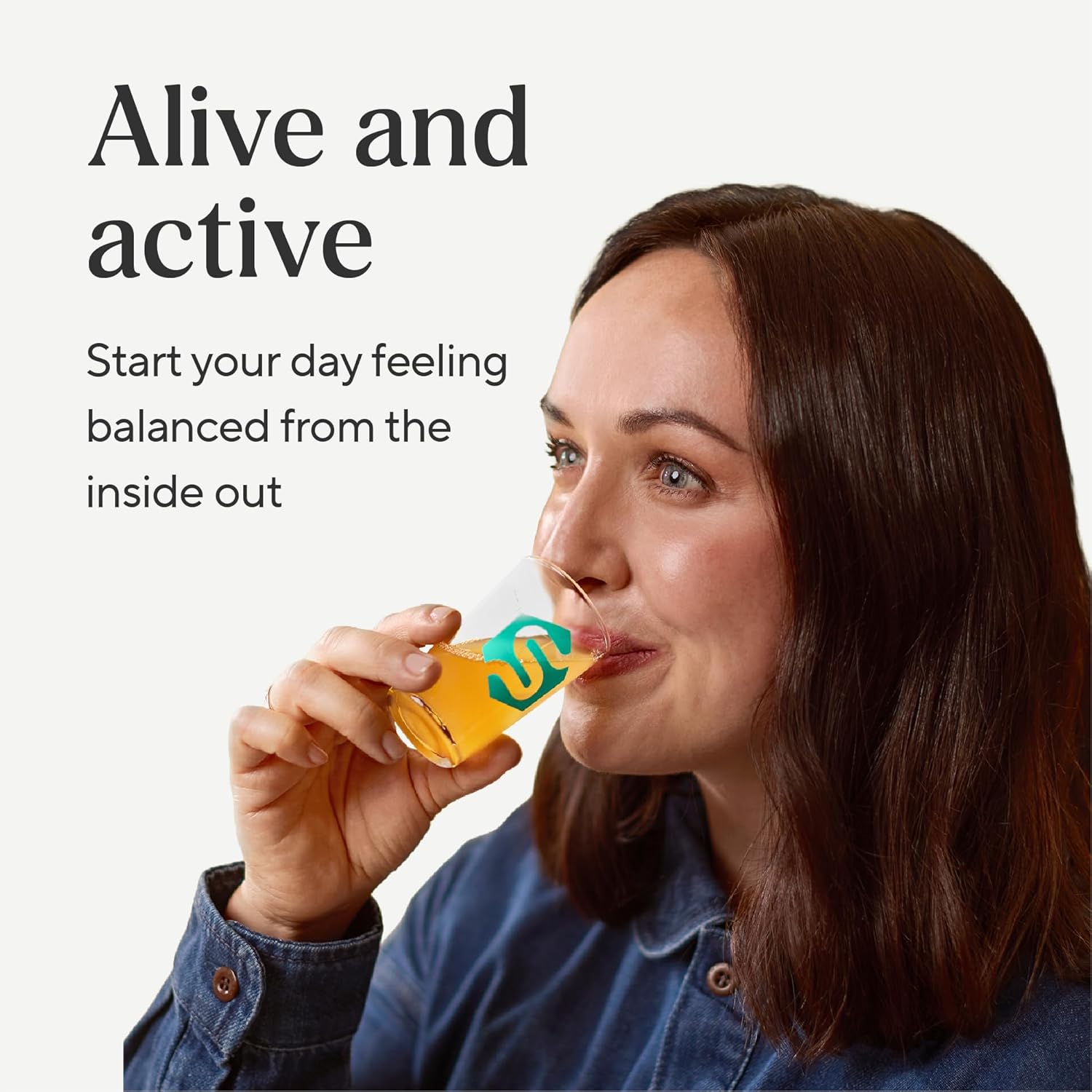 Symprove Liquid Probiotic Original Flavour 4 x 500ml probiotic drink lifestyle woman drinking