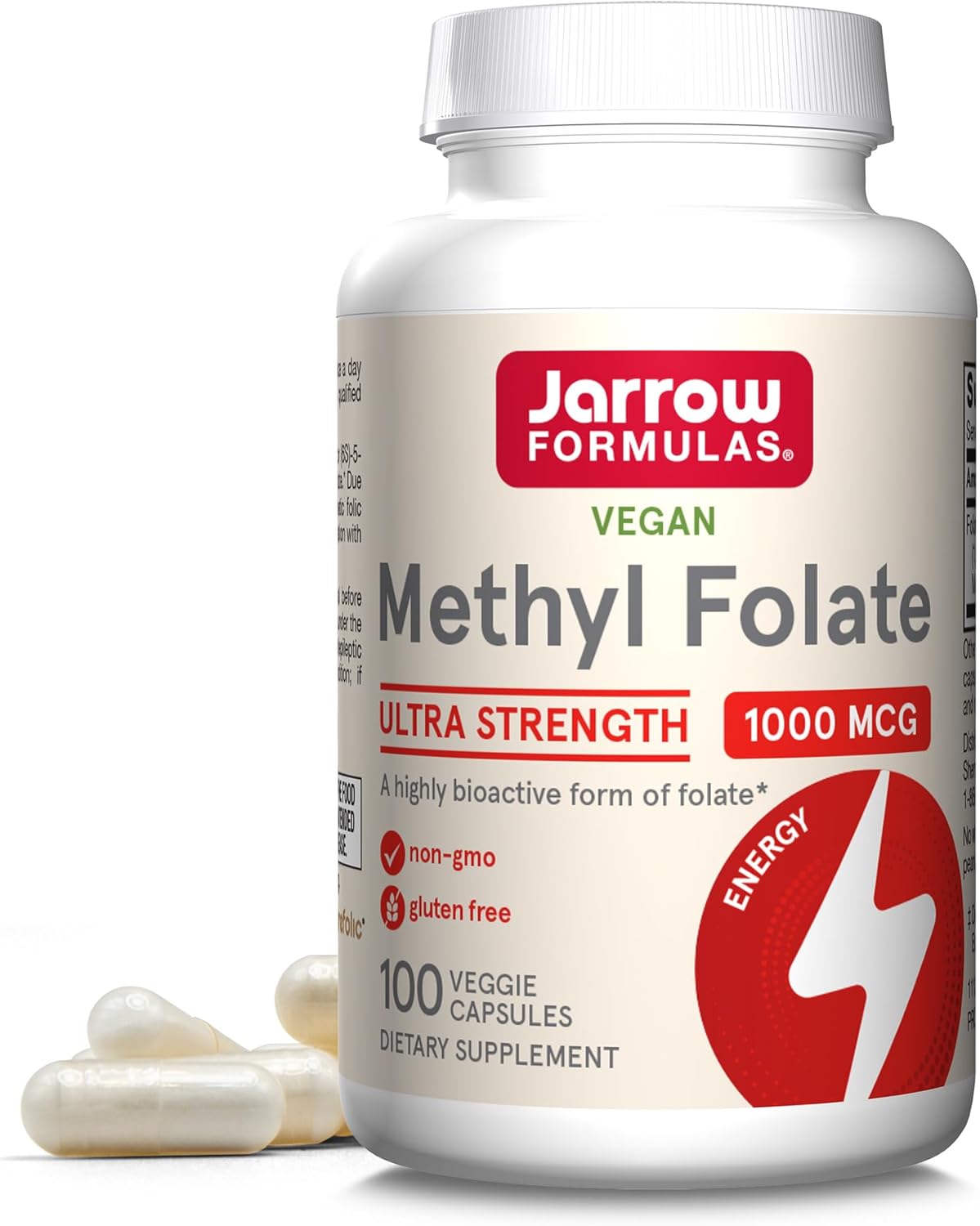 Jarrow Formulas Methyl Folate – 1000 mcg, 100 Veggie Capsules
