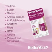 BetterYou Vitamin D + K2 Kids Oral Spray, Bubblegum & Blueberry - 15ml