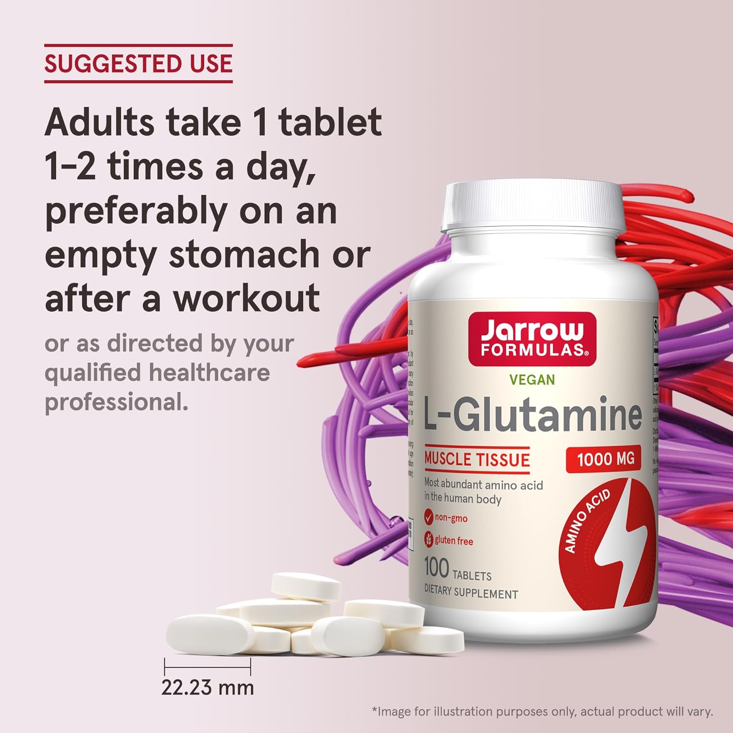 How to Use Image: Jarrow Formulas l glutamine 1000mg tablets 100 count usage instructions empty stomach