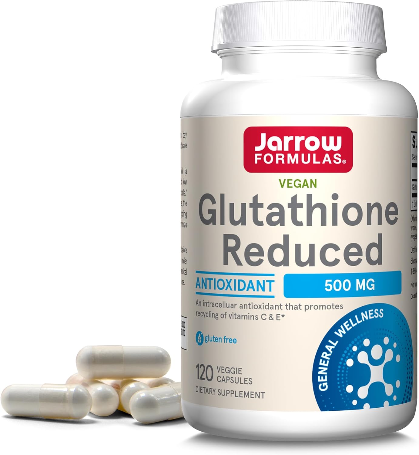 Jarrow Formulas Glutathione Reduced - 500mg  60-150 Veggie Capsules