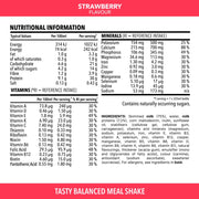 SlimFast Strawberry Ready To Drink shake ingredients label bottle 325ml pack of 6