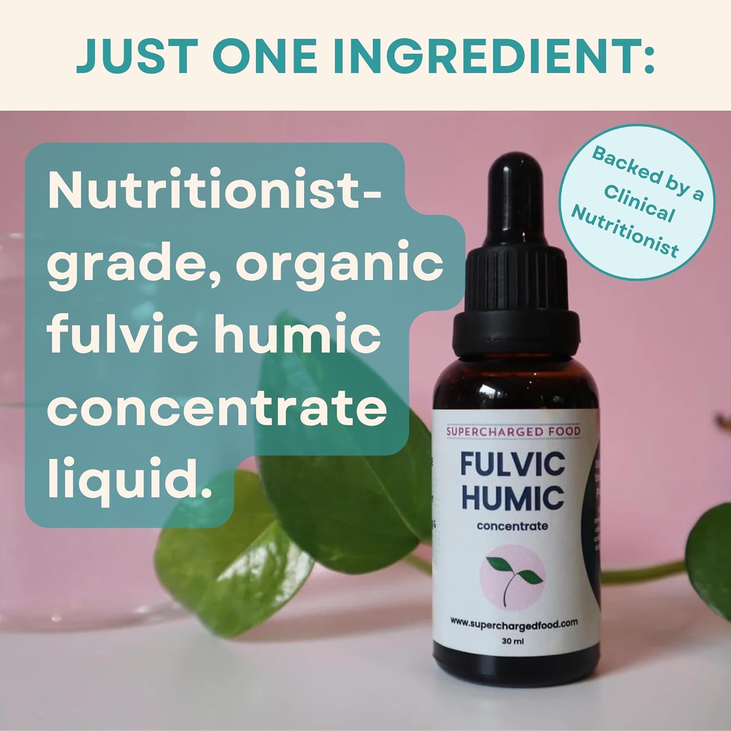 1 Ingredient for 30ml Fulvic Humic mineral drops.