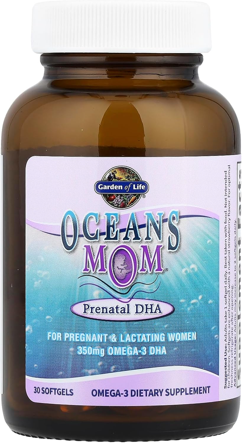 Garden of Life Oceans Mom Prenatal DHA Omega-3, Strawberry, 30 Softgels
