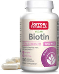 Jarrow Formulas Biotin 5000mcg Vegan 100 Veggie Capsules