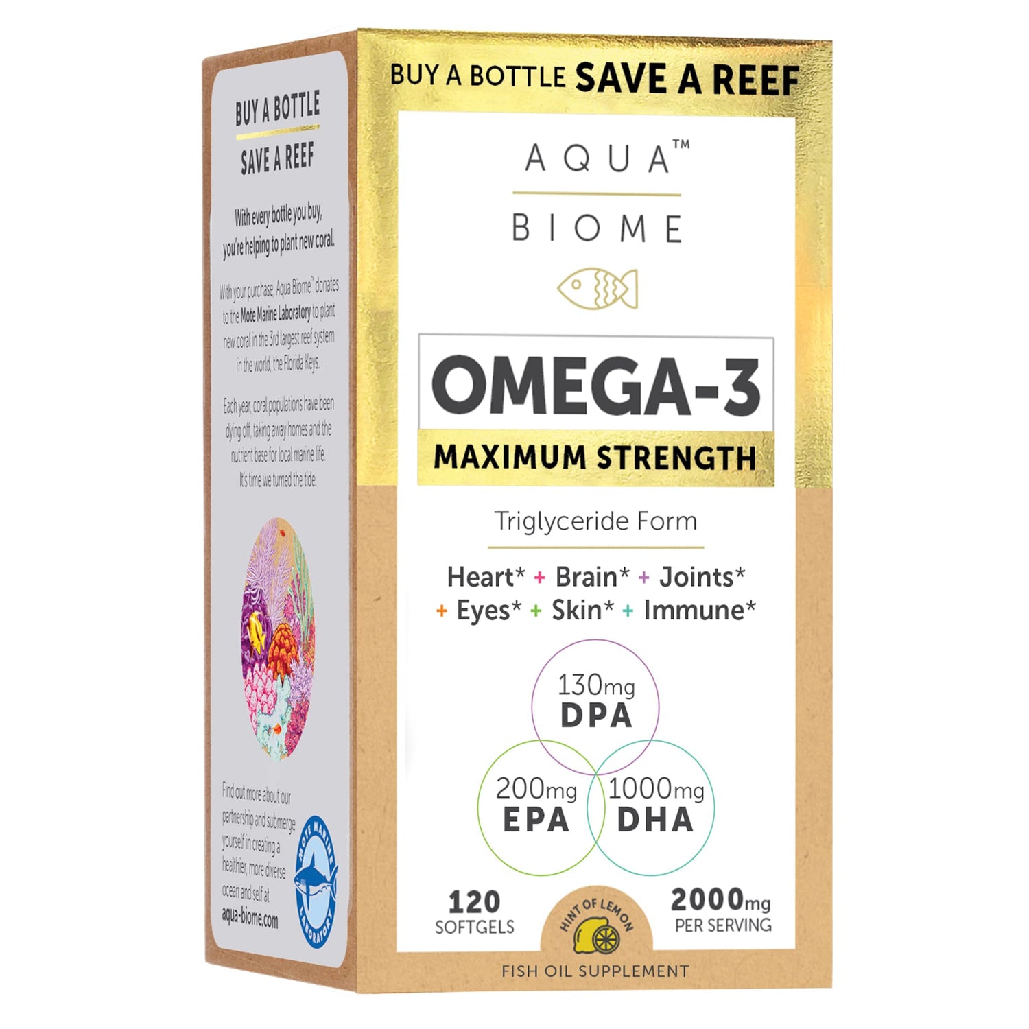Aqua Biome by Enzymedica, Maximum Strength Omega 3 Fish Oil, 120 Softgels