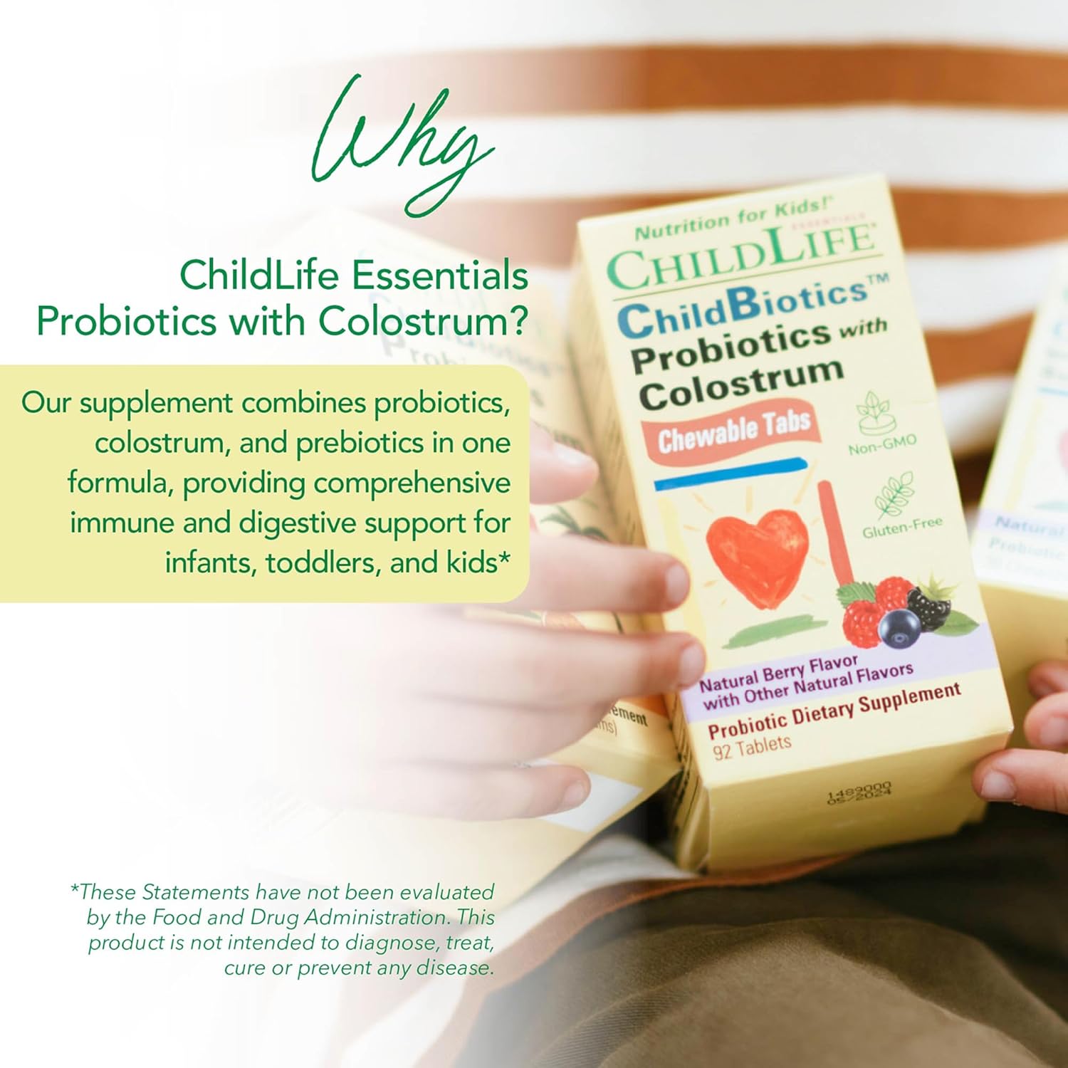 ChildLife Essentials ChildBiotics™ Probiotics with Colostrum – 92 Tablets