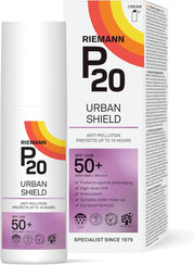 Riemann P20 Urban Shield SPF50+ Facial Protection Cream tube & box, 50g.