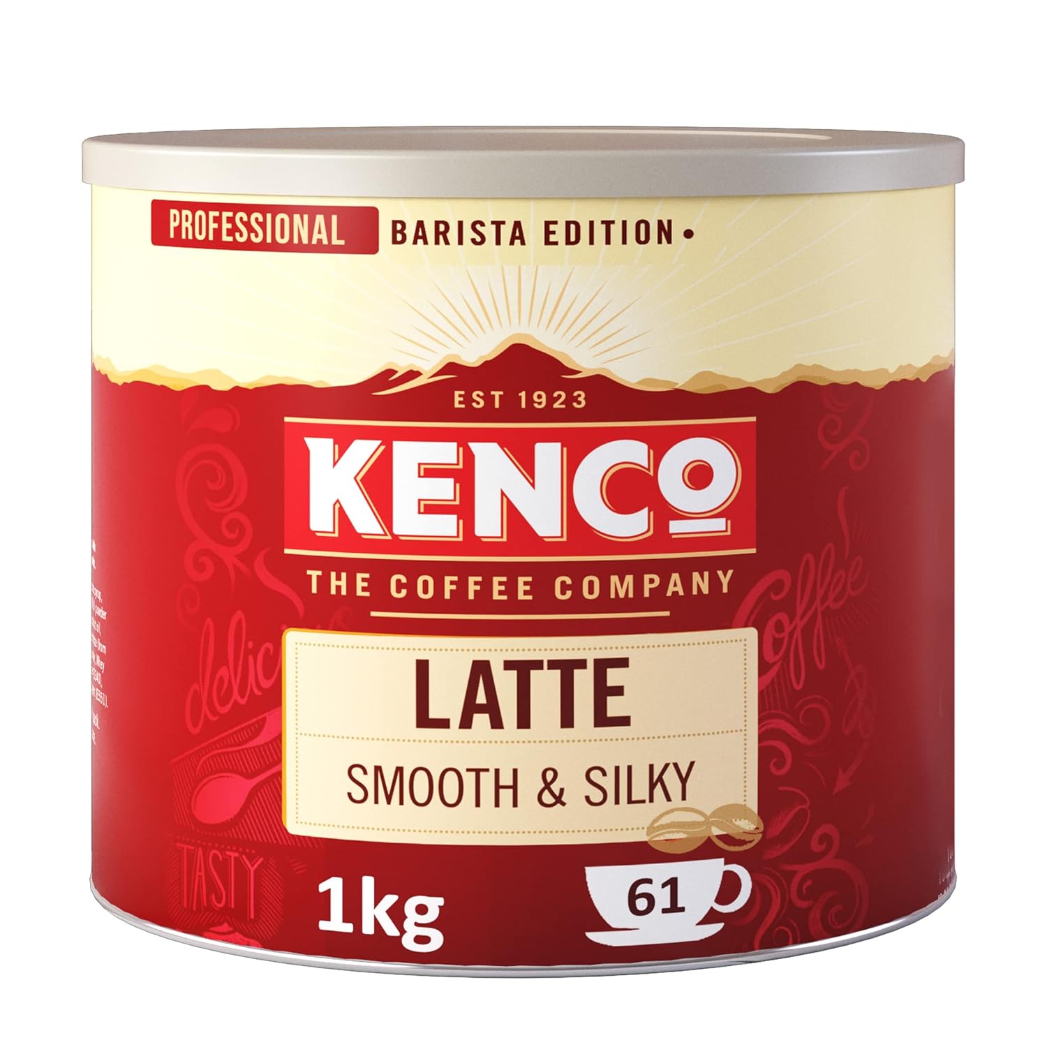 Kenco Latte instant coffee drink mix tin 1kg latte coffee powder packaging front