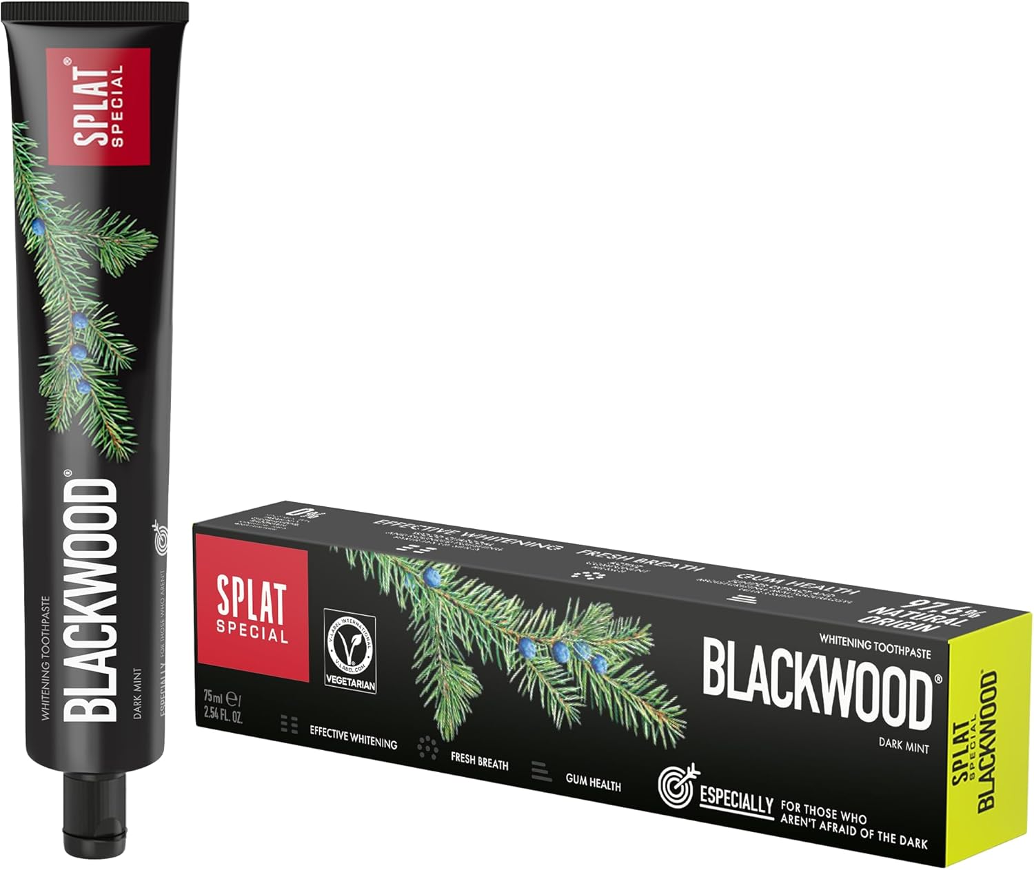  Black tube of SPLAT Special Blackwood Toothpaste, 75ml.