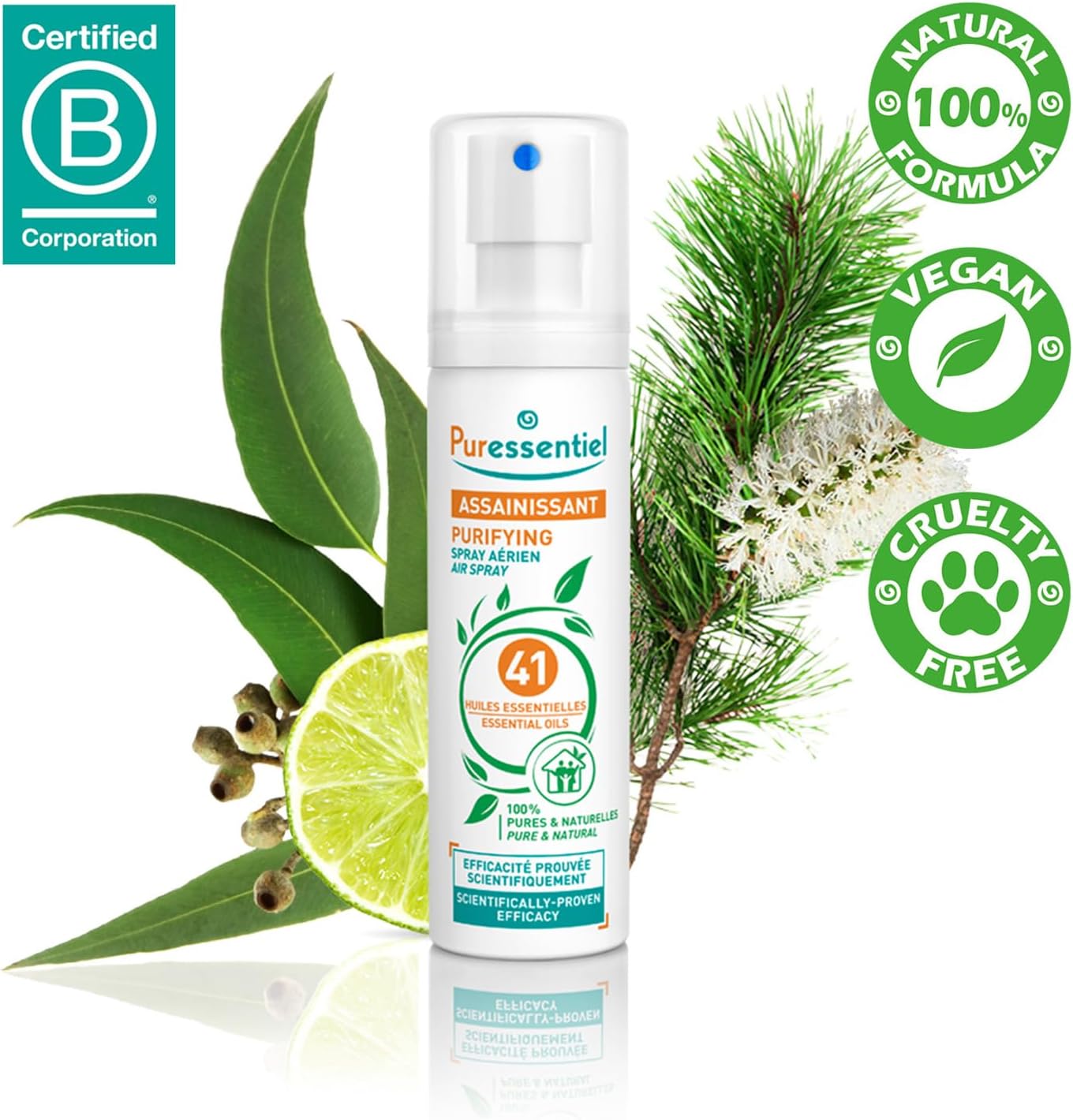 Puressentiel Purifying Air Spray bottle, 75ml, with 41 essential oils.
