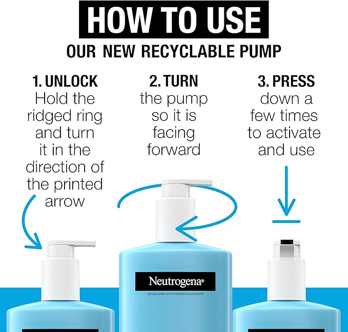 Neutrogena Hydro Boost Body Gel Lotion 400ml blue bottle. How to use.
