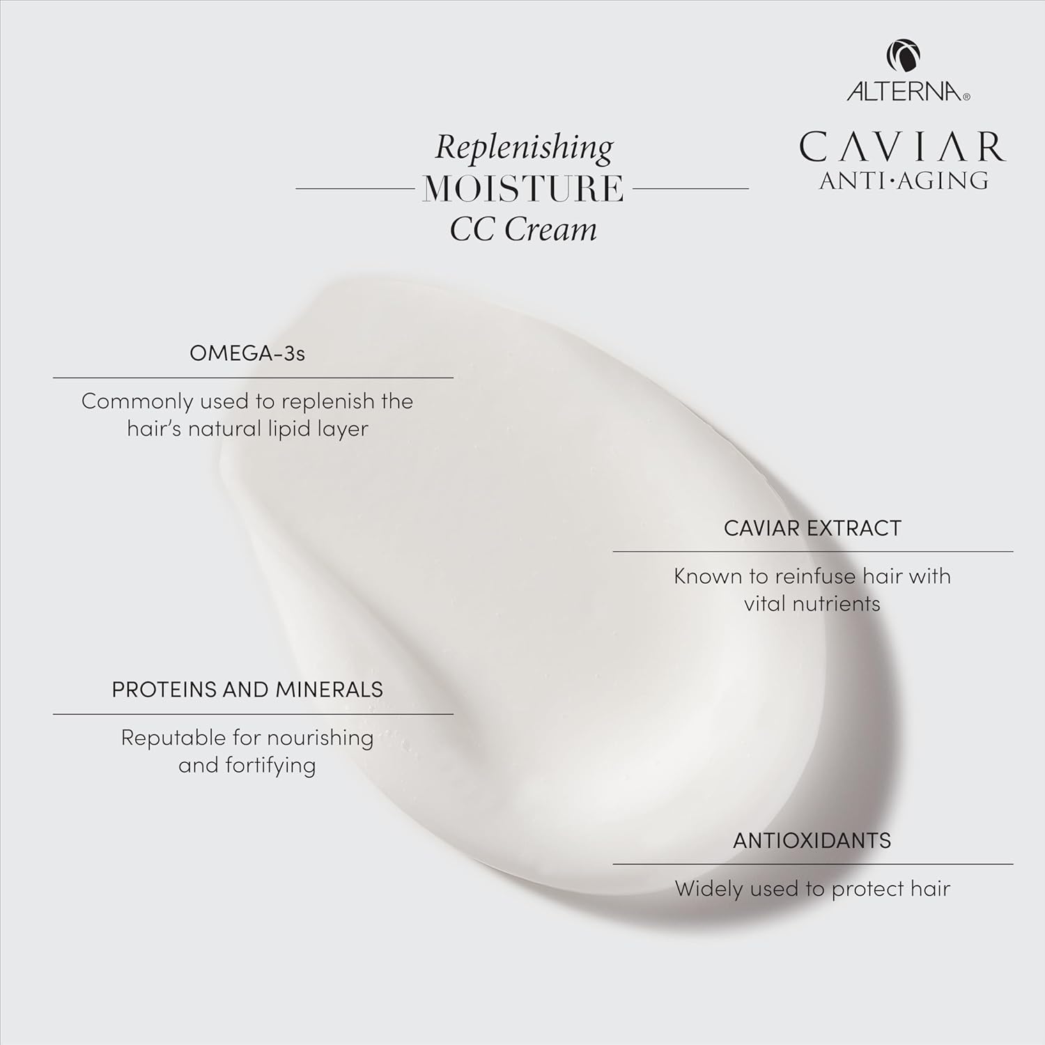 Alterna CAVIAR 10-in-1 CC Cream treatment isolated on white.
