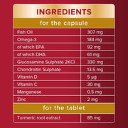 Ingredients and dosage instructions for the supplement duo.
