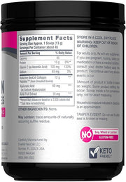 Nutritional label and ingredients for NeoCell 585g Collagen powder.