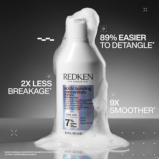 Redken Acidic Bonding Concentrate Shampoo bottle, 300ml, formulation.