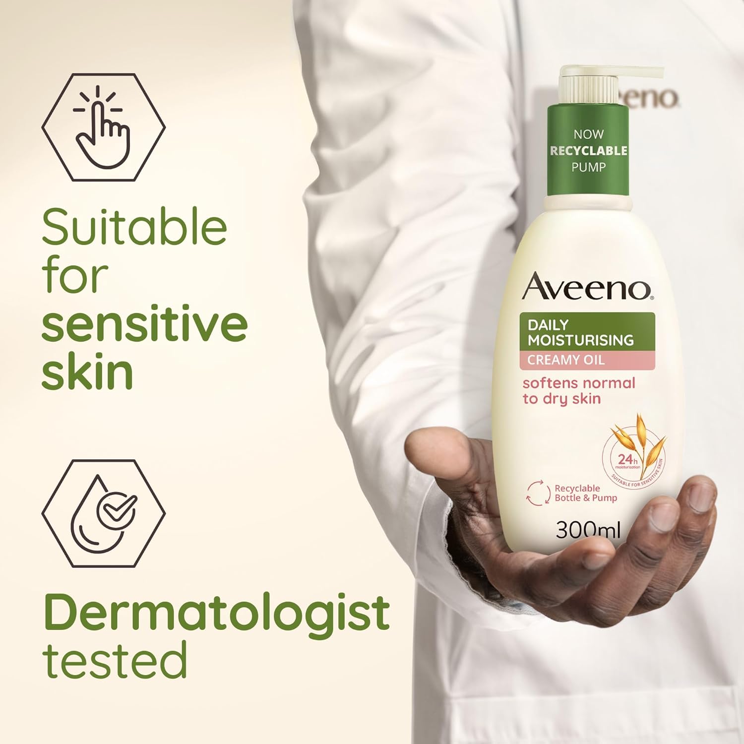 Aveeno Daily Moisturising Creamy Oil with Oat & Almond Oil - 300ml Pump