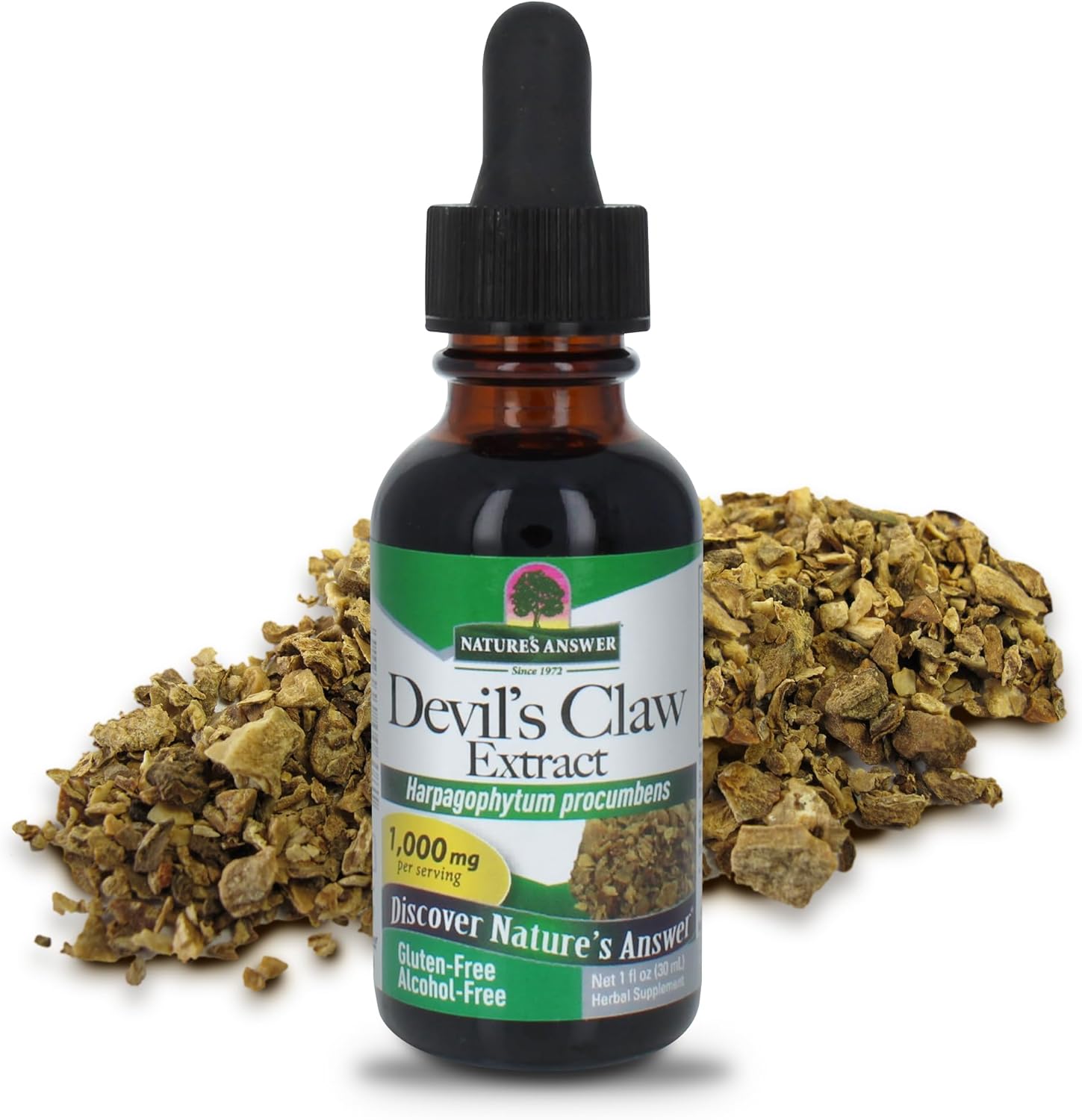 Nature’s Answer Devil’s Claw Root alcohol free liquid extract 30ml bottle front view on a white background