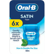 Oral-B Satin Tape Waxed Mint Dental Floss 6 x 50m multipack front packaging