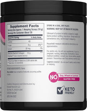 Supplement facts label for unflavored grass-fed collagen peptides powder.