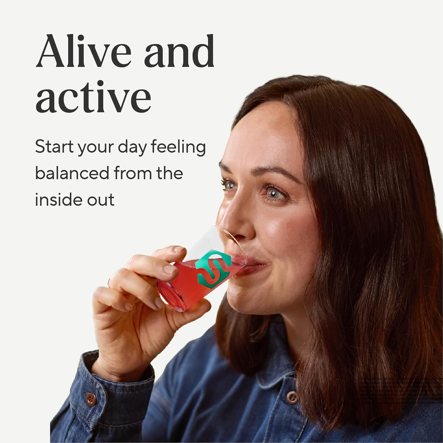 Symprove Liquid Probiotic Strawberry Raspberry Flavour 4 x 500ml probiotic drink lifestyle woman drinking