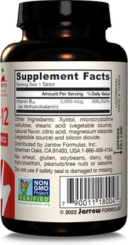 Barcode Image: Jarrow Formulas Methyl B-12 5000mcg chewable tablets fruit flavored barcode 60 count