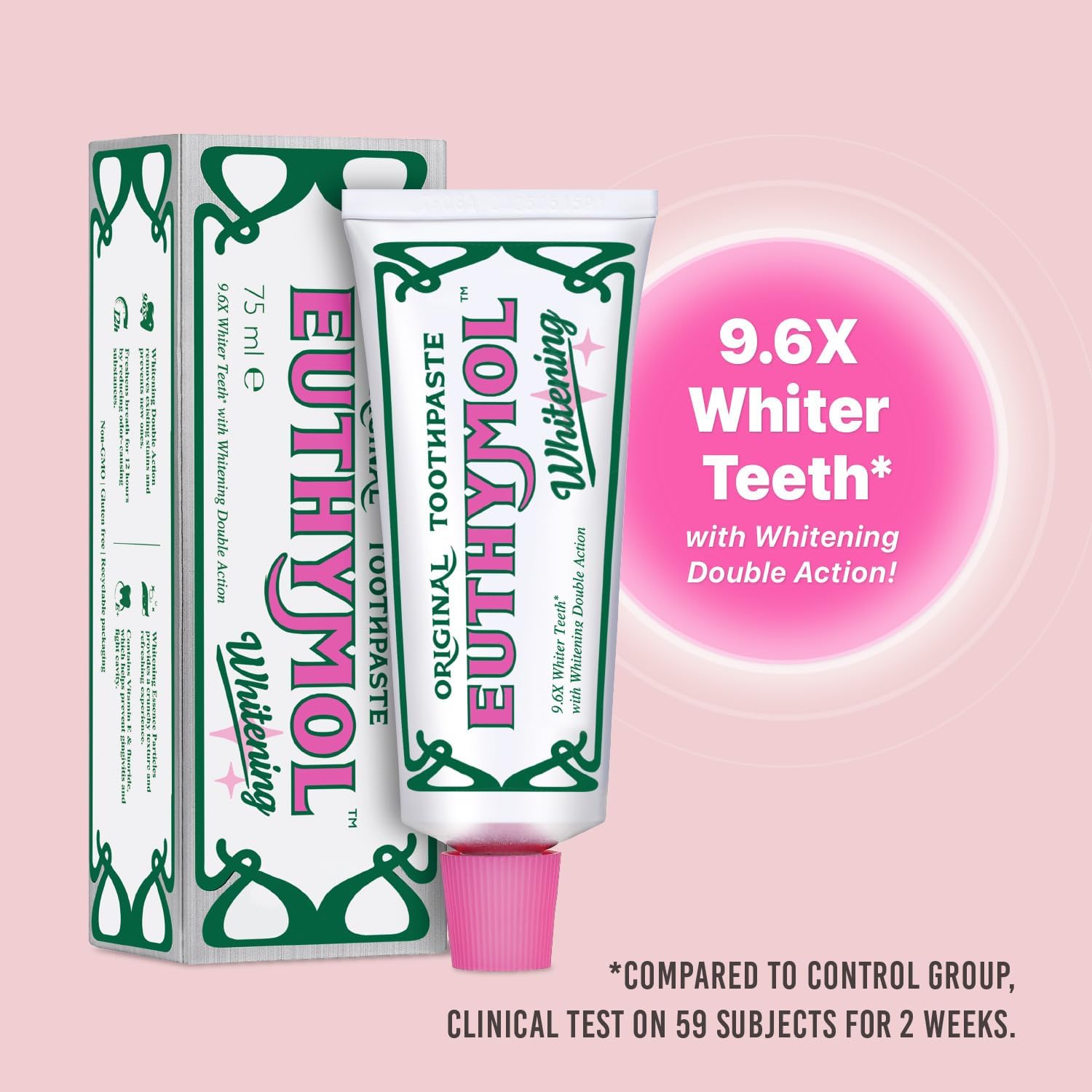Euthymol Whitening Fluoride Toothpaste Mint 75ml ingredients information panel