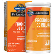Garden of Life Dr. Formulated Once Daily 3-in-1 Probiotics bottle & box, 30 count.