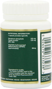 Bio-Health Papaya Enzymes supplement facts capsules 60 capsules