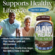 Genceutic Naturals Plant Head Real Meal Vegan Protein Powder Chocolate – 1050g