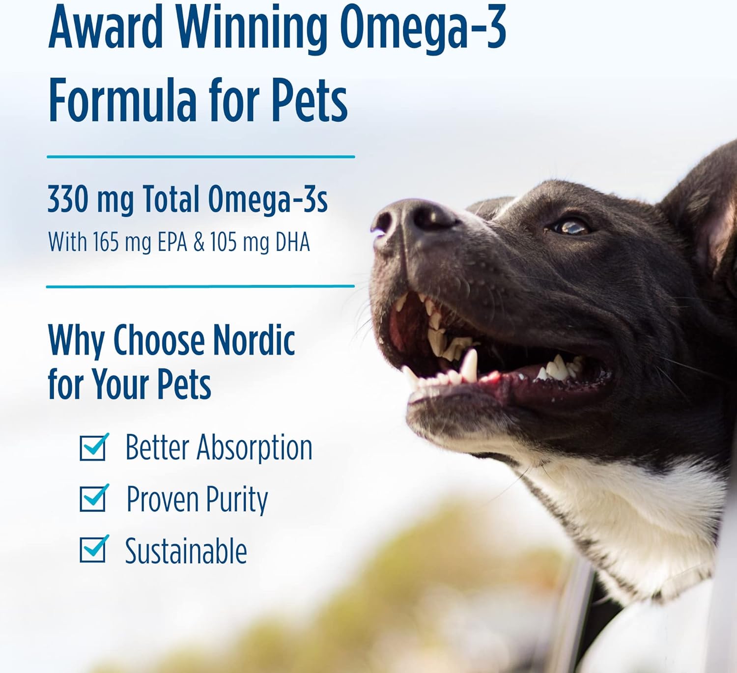 Nordic Naturals Omega-3 Pet Softgels for Dogs - Unflavoured Fish Oil