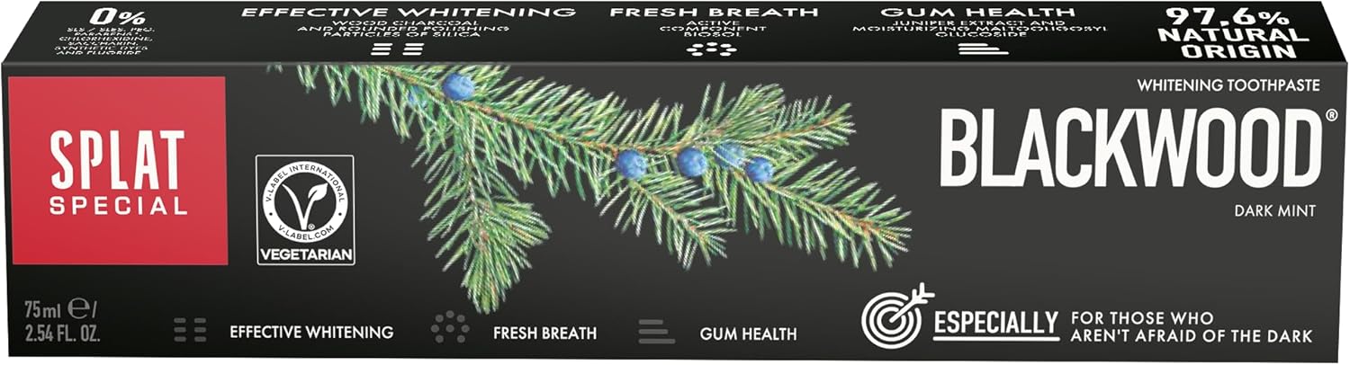  Black tube of SPLAT Special Blackwood Toothpaste, 75ml.