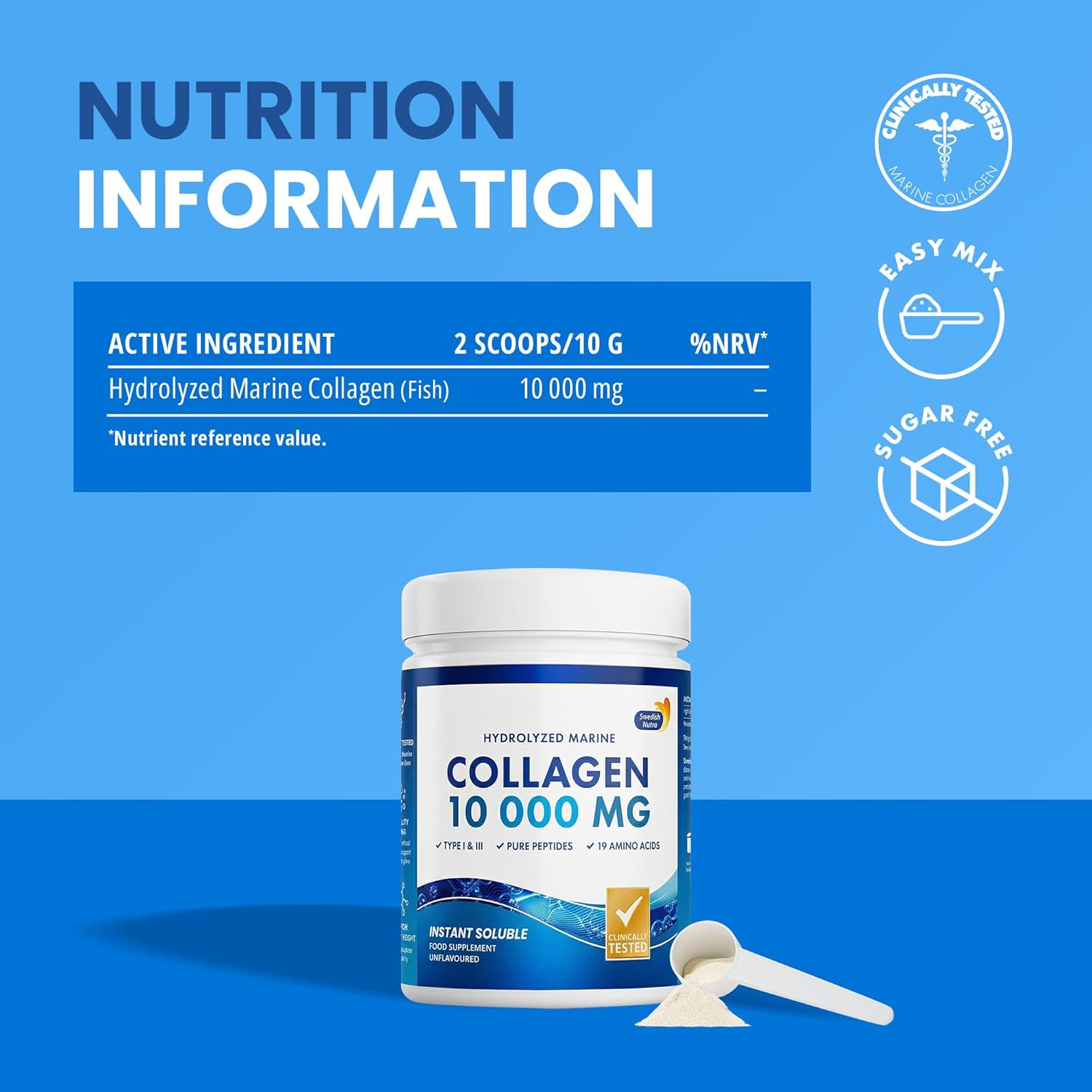 Swedish Nutra Marine Collagen Peptide Powder 300g