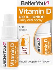 BetterYou Vitamin D Junior Oral Spray bottle & box, 15ml.