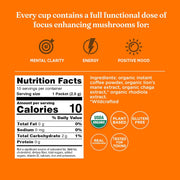 Four Sigmatic instant coffee ingredients and product information panel on packaging