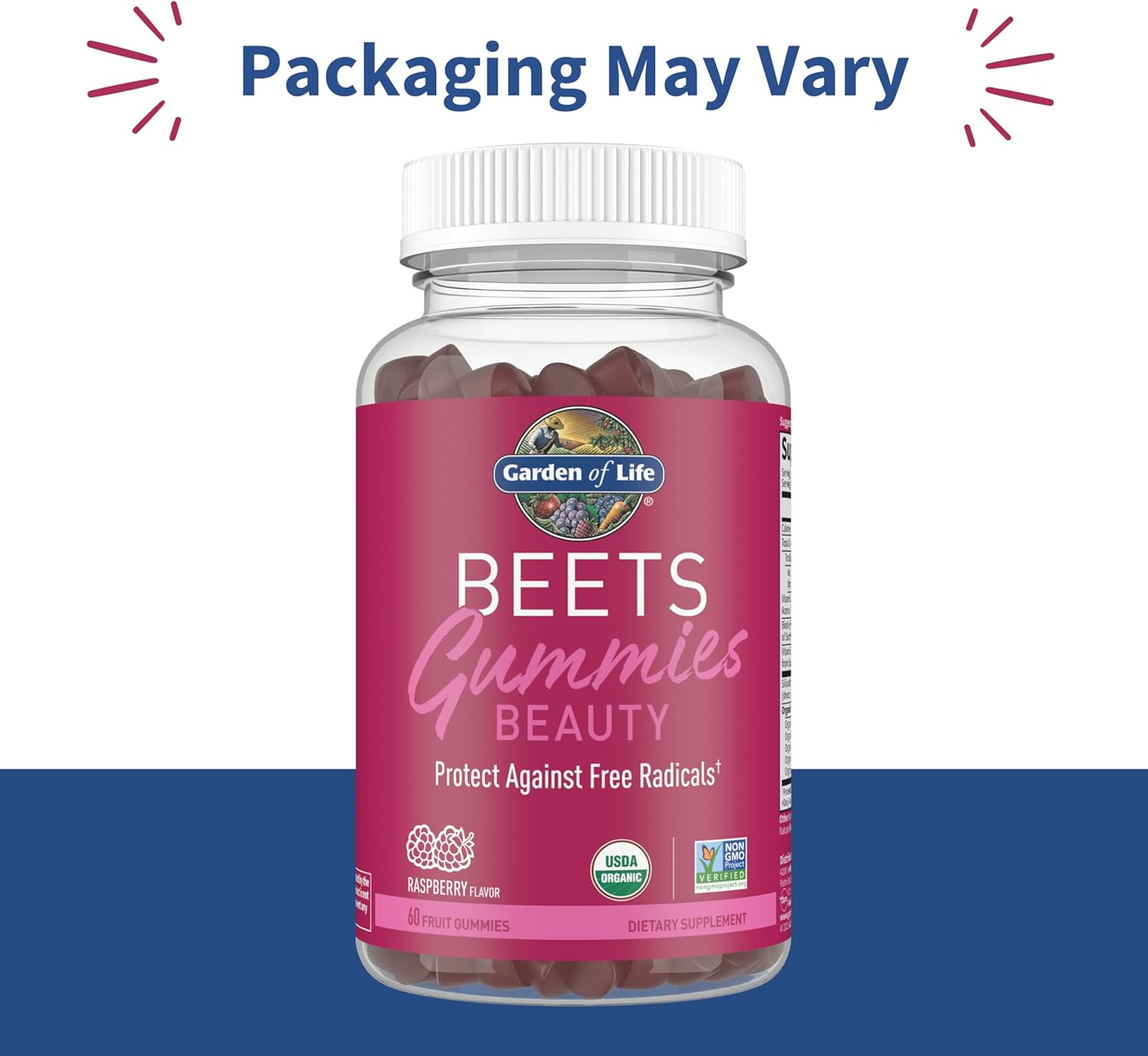 Garden of Life Organic Beet Root Beauty Gummies, Raspberry, 