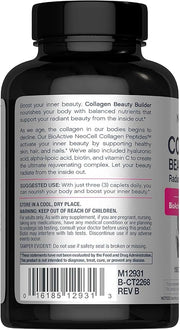 Supplement facts panel and barcode for NeoCell Beauty Builder collagen caplets.