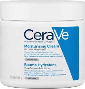 CeraVe Moisturising Cream fragrance free face and body moisturiser tub with ceramides 454g
