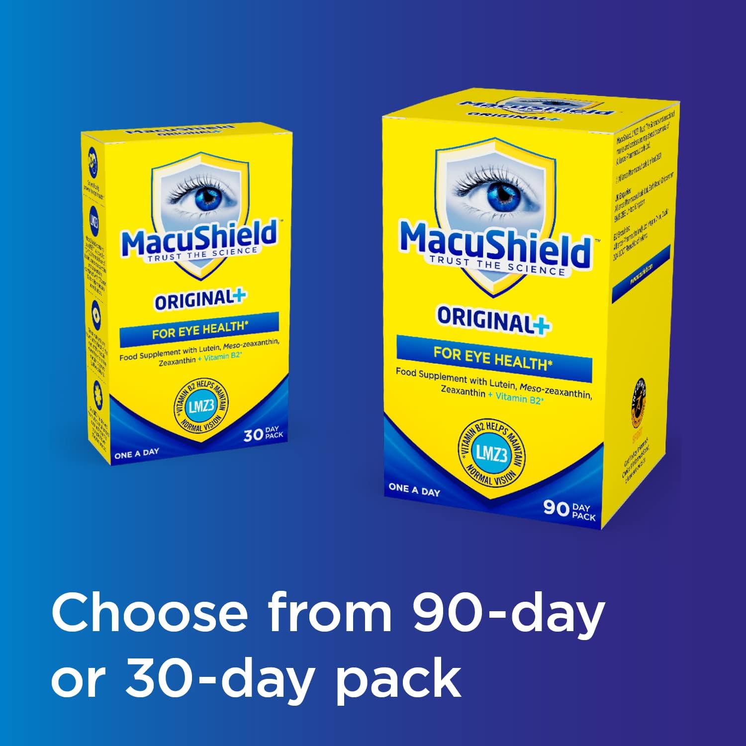 MacuShield Original+ with Lutein & Vitamin B2 30 & 90 day Capsules