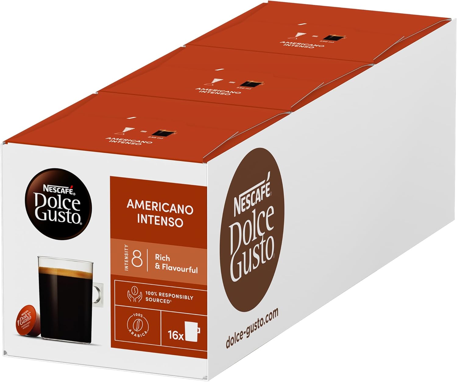 NESCAFÉ Dolce Gusto Americano Intenso Coffee Pods 48-serving box.