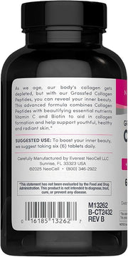 Supplement facts and directions for NeoCell collagen 270 tablets supplement.