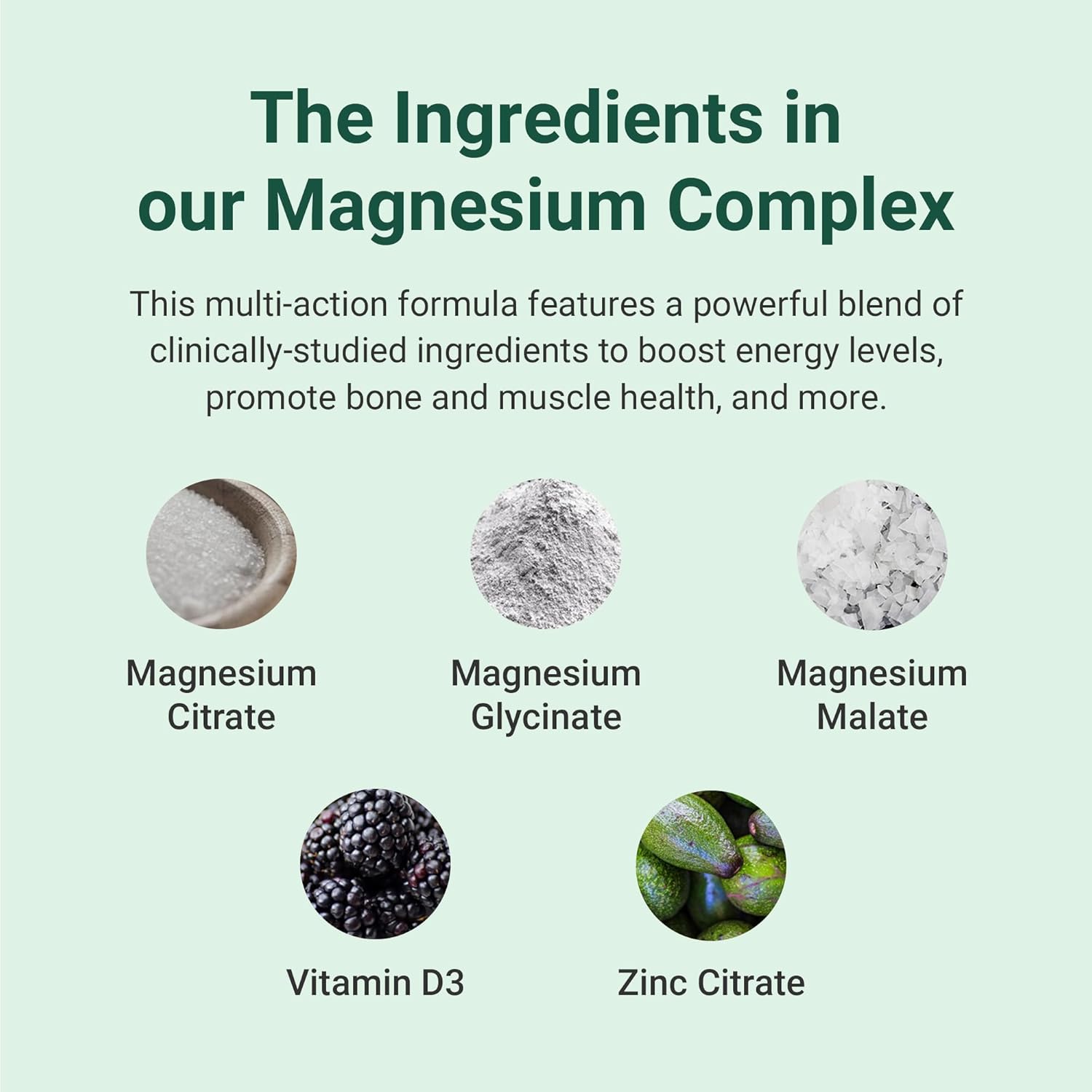 Hey Nutrition Magnesium Complex with Zinc & D3 - 60 Capsules