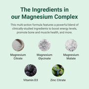 Hey Nutrition Magnesium Complex with Zinc & D3 - 60 Capsules