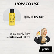 got2b Glued Blasting Freeze Hairspray, aerosol can packaging, citrus fragrance, 100ml, directions for use