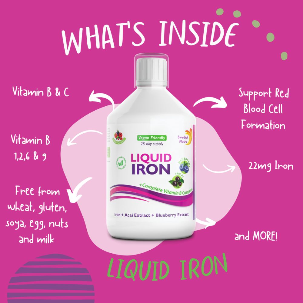 Swedish Nutra Liquid Iron – 500ml (Berry Flavour)