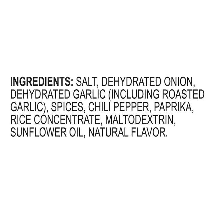Kinder's Woodfired Garlic Seasoning ingredients label 326g shaker