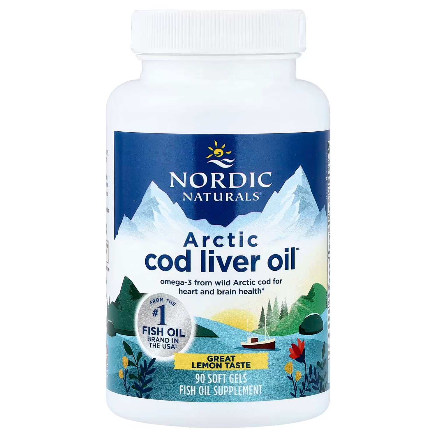 Nordic Naturals Arctic Cod Liver Oil Lemon Soft Gels - 750mg Omega-3s