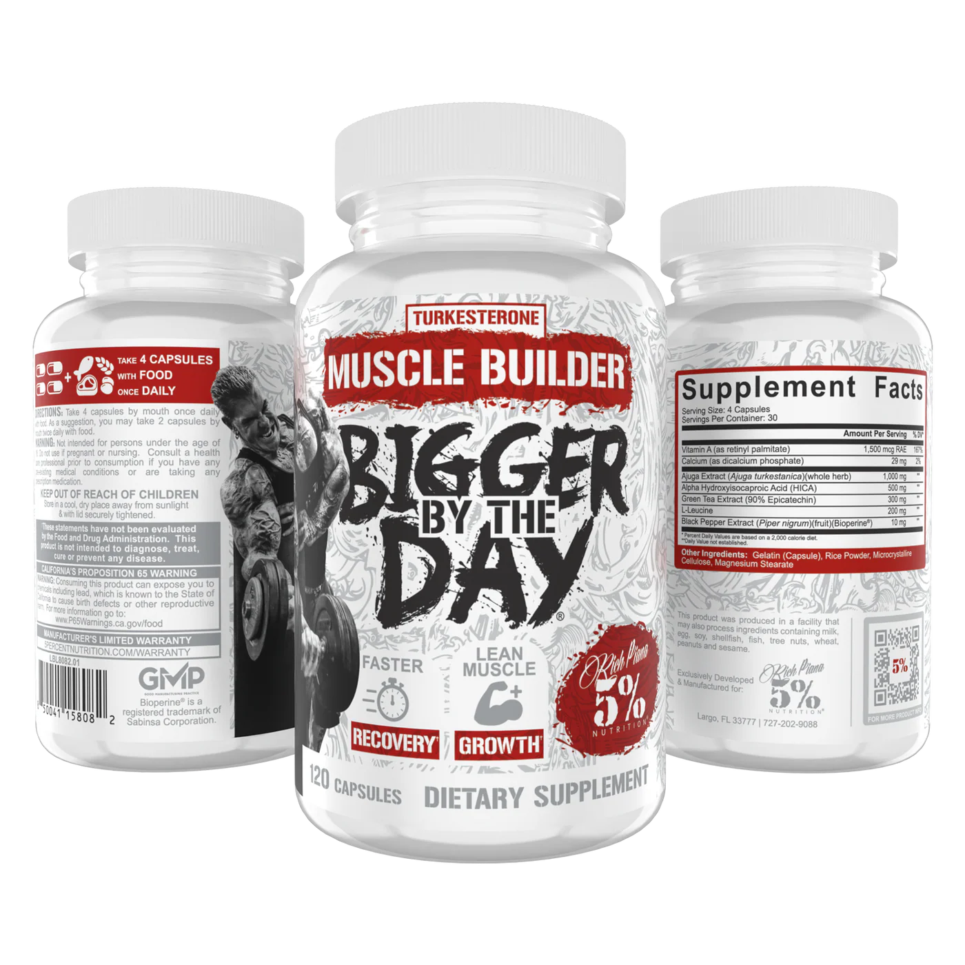 5% Nutrition Bigger By The Day 120 capsules barcode packaging
